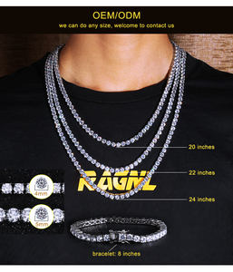 היפ הופ 3 מ "מ זהב 18k מצופה זהב 18k שרשרת יהלומים cz שרשרת טניס - Product Image 4