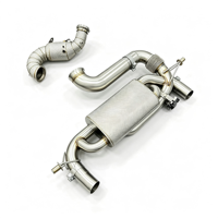Système d'échappement en acier inoxydable 304 poli miroir haute performance, downpipe et cat-back à haut débit 200 cellules avec bouclier thermique pour Lotus Emira 2.0T