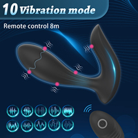 Ylove – Plug anal vibrant pour homme en silicone liquide avec double moteur puissant et télécommande, stimulateur vibrant