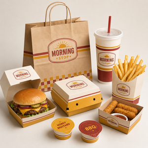 Cajas de papel para hamburguesas francesas con logo personalizado, para llevar pollo, contenedores desechables de calidad para comida rápida. - Product Image 2