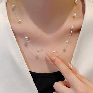 <span class=keywords><strong>Collier</strong></span> ras du cou élégant et tendance pour femme en argent S925 avec <span class=keywords><strong>perles</strong></span> d'imitation motif sirène ciel étoilé FY-NS3603 - Product Image 3