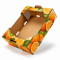 Boîte d'emballage en carton ondulé imprimée sur mesure pour citrons, carton d'expédition ventilé pour agrumes, pour l'exportation et la distribution de produits.