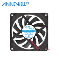 Pequeño WDF8010 12V DC Ventilador de refrigeración axial 80x80x10mm 24V Manga/Rodamiento de bolas Larga vida útil para humidificadores de computadoras Ventilador de uso industrial