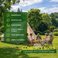 Tente de camping gonflable 400x300x210cm, abri extérieur spacieux à ossature pneumatique avec toit à pignon et fenêtres avant