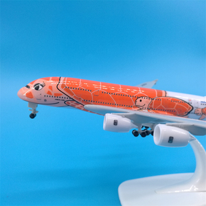 Avión Airbus A380 a Escala 1/400 de 18 cm, Aerolínea Japonesa ANA, Diseño de Tortuga Naranja, con Tren de Aterrizaje para Exhibición - Product Image 2