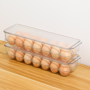 Conteneur à œufs de <span class=keywords><strong>14</strong></span> œufs avec couvercle et poignée pour l'organisation du réfrigérateur, support à œufs empilable transparent pour la cuisine et le garde-manger - Product Image 3