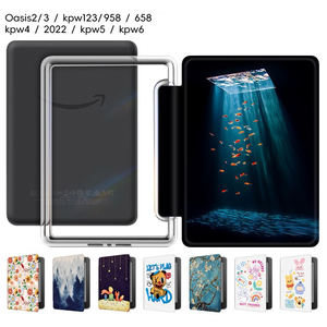 Housse de lecteur d'<span class=keywords><strong>ebook</strong></span> en cuir PU imprimée sur mesure étui folio pour Kindle 6 pouces 11e veille automatique réveil souple coque arrière transparente en TPU - Product Image 2