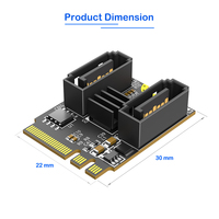 Carte d'extension M.2 A+E Key vers 2 ports USB 3.0 6 Gbit/s avec puce JMB582, PCB noir, pour mise à niveau de stockage NAS SSD/HDD 2,5 pouces pour ordinateur portable
