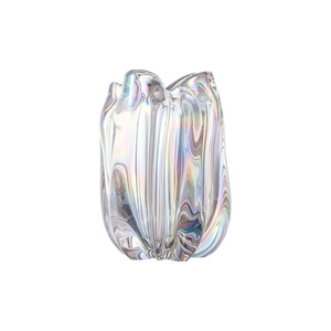 Clear High-grade Color Smooth Brother Big and <b>Small</b> Cylinder Thin Tall Star Glass <b>Vase</b> - Product Image 2