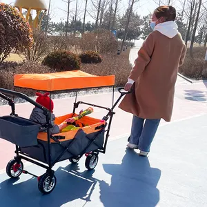 Anpassbare Garten wagen Kinderwagen Outdoor Wagen Kinder wagen Kinder mit Dach Outdoor und Teleskop Schubstange