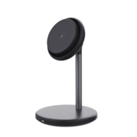 Support de charge Qi2 25W en forme de tour avec anneau lumineux LED – Station de charge sans fil rapide pour téléphone et écouteurs avec plateau de charge texturé pour iPhone 17