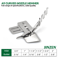JINZEN JZ-15513 A9 Passe-à-couper industriel en acier à double poche pour machine à coudre, sans besoin de changer la plaque d'aiguille, à quatre plis