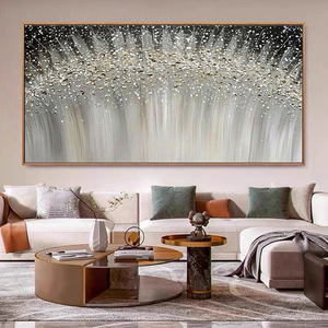 Arte de pared brillante pintado a mano arte texturizado abstracto pintura al óleo sobre lienzo pintura de Arte de pared grande para decoración de sala de estar de hotel - Product Image 2
