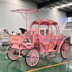 Chariot de balade électrique Zhenda Pink Princess Carriage, chariot de mariage sans chevaux pour extérieur, véhicule électrique à vendre - Product Image 2
