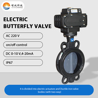 Vanne papillon électrique AC 220V, commande marche/arrêt, corps en fonte ductile à brides PN16 IP67 DN50-DN500 pour usine chimique