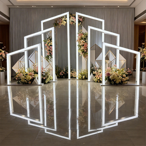 LEDA Elegant Events Decor Led Display Geometric Tunnel Arch LED Glow Metal <b>Backdrop</b> <b>Stand</b> for Wedding - Product Image 1