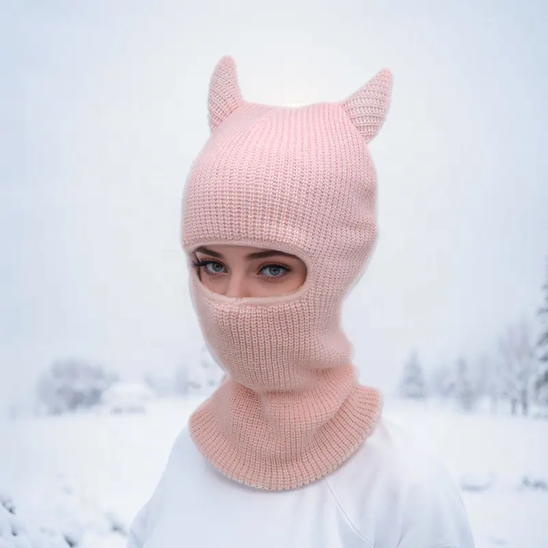 Женская зимняя теплая шапка-Балаклава