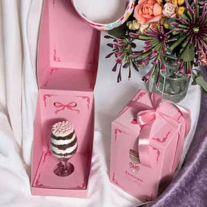 핫 세일 케이크 화려한 케이크 상자 맞춤형 포장 콘 케이크 상자 투명 창 포함 - Product Image 1