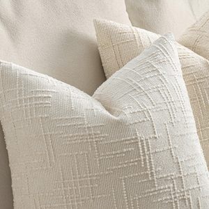 Housses de coussin décoratives blanc crème 18x18 pouces, lot de 2, style ferme, pour canapé, salon, chambre - Product Image 3