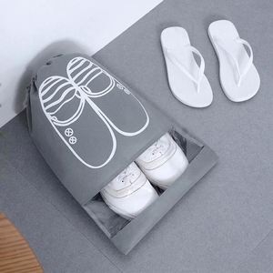 Wholesale Travel <b>Shoe</b> <b>Storage</b> Dust Bag Drawstring Non-woven Reusable Customizable Color & Logo Silk Screen Printing - Product Image 4