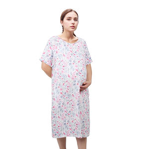 マタニティドレスパジャマモーダル労働と分娩ガウンエコフレンドリーな妊娠中の女性のナイトガウン母乳育児看護寝間着 - Product Image 5