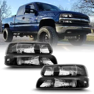 Rauch linsen scheinwerfer mit Stoßstangen licht für 1999-2002 Chevrolet Silverado/2000-2006 Tahoe Suburban Scheinwerfer