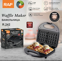 Machine à gaufres électrique RAF avec grilles antiadhésives intégrées interchangeables pour des gaufres parfaites à chaque fois, usage domestique