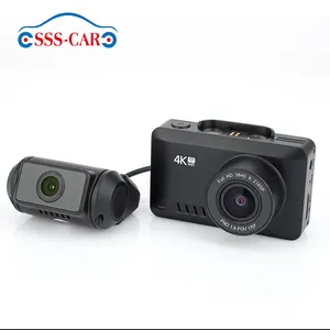 2.45 4k الترا اتش دي واي فاي 2160p 60fps أداس Dvr مع 1080p كاميرا خلفية للرؤية الليلية Gps المزدوج عدسة Dashcam
