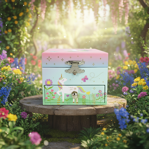 Caja Musical de Madera MDF de Alta Calidad con Diseño de Caballo Arcoíris y Estampado Dorado con Espejo para Regalos de Cumpleaños, Venta al por Mayor de Yiyu - Product Image 6