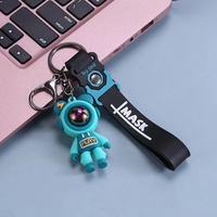 Porte-clés Ours Astronaute 3D en Silicone, Tendance et Populaire, pour Sac de Voiture, Accessoire de Sac à Main, Breloque Spaceman pour Hommes