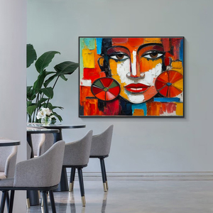 Hiện Đại Phụ Nữ Trừu Tượng Sáng Tạo Vải Sơn Dầu Tinh Khiết Tay Vẽ Con Dao Cô Gái Mặt Hình Chân Dung Tường Nghệ Thuật Hình Ảnh Cho Phụ Nữ - Product Image 2