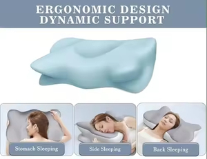 Oreiller cervical ergonomique en mousse à mémoire de forme, soulagement des douleurs cervicales pour les dormeurs latéraux et les personnes souffrant de maux de nuque, pour la maison - Product Image 2