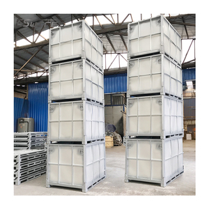 Factory direct storage warehouse logistics heavy duty galvanized steel stackable pallet crates