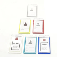 Porte-cartes transparent double face de taille optionnelle, couvercle de carte d'identité en plastique étanche avec ensemble de lanière