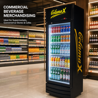 Réfrigérateur-congélateur vertical commercial sur mesure OEM avec 2/3 portes vitrées et plateau en marbre
