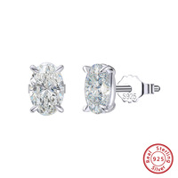 Groothandel Dames Sieraden 14K Goud Verguld 2CT 8A Zirkoon 925 Sterling Zilver 925 Oorknopjes voor Valentijnscadeau