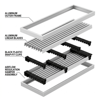 Diffuseur linéaire réglable pour CVC, grille d'aération en PVC pour plafond et mur, système de ventilation moderne pour bureau, direct usine