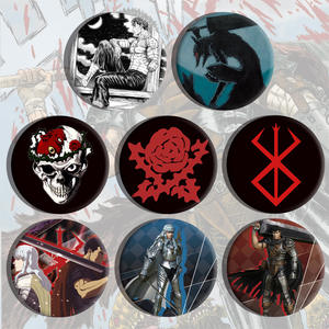 <span class=keywords><strong>Berserk</strong></span> la légende de Saberwind Badge Sceau de guerre Guts Pin Technique d'estampage Pendentif rond en fer blanc - Product Image 1