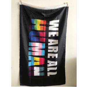 Drapeau arc-en-ciel LGBTQ personnalisé pas cher, 100% polyester, 3*5 pieds, Nous sommes tous des êtres humains, drapeau trans, <span class=keywords><strong>BI</strong></span>, PAN, avec deux œillets - Product Image 1