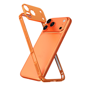 เคสโทรศัพท์ขอบอะลูมิเนียมอัลลอยด์รุ่นใหม่สำหรับ iPhone 17 16 15 14 Pro Max พร้อมฟิล์มโลหะป้องกันเลนส์กล้อง ปิดฝาหลังอัตโนมัติแบบคลิกเดียว - Product Image 1