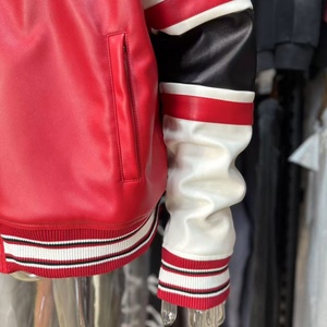 Custom Fashion New Design Pu Leather <b>Jacket</b> for <b>Men</b> 3d Embroidery High Quality Heavyweight Winter Wear Button up Leather <b>Jacket</b> - Product Image 4