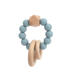 Nouveau design anneau de dentition sensoriel pour bébé Hochet en bois doux sans BPA pour bébé - Product Image 2