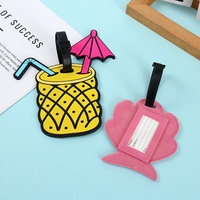 Cartoon Fruit PVC Bagagelabel Sleutelhanger Anti-verloren Reislabel Identificatielabel Leuke sleutelhanger & tas hanger accessoire