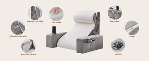 Cuscini in Memory Foam Sottovuoto per Supporto Schiena e Seduta, Cuscini per Riposo e Gaming (Grigio Chiaro, 5 Pezzi) con Supporto - Product Image 3