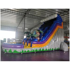 Toboggan aquatique gonflable double piste Jungle Tropicale avec palmiers et piscine, robuste pour événements estivaux, parcs aquatiques et <span class=keywords><strong>location</strong></span> événementielle - Product Image 4