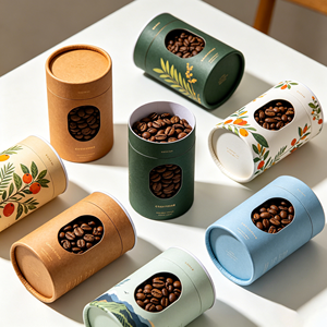Custom Biodegradable Food <b>Container</b> Coffee Bean Packaging Airtight Cylinder Eco Friendly Tube - Product Image 4