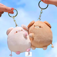 Porte-clés multifonctionnel en peluche petit cochon, brodé, en polyester et coton PP, idéal pour sac et meilleur ami