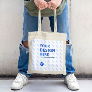 Bolso de lona bohemio personalizado superventas para mujer, plegable, reutilizable para compras, comestibles y playa, estilo de verano grande con logotipo - Product Image 1