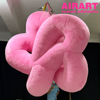 Ballon fleur rose en peluche pour décoration suspendue lors de dîners, fleur gonflable pour accessoires d'événements d'anniversaire
