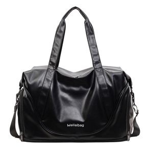 Sac de voyage pliable et portable en PU personnalisé, léger, grande capacité, étanche, avec fermeture éclair, pour l'extérieur, style fourre-tout et sac de sport - Product Image 2